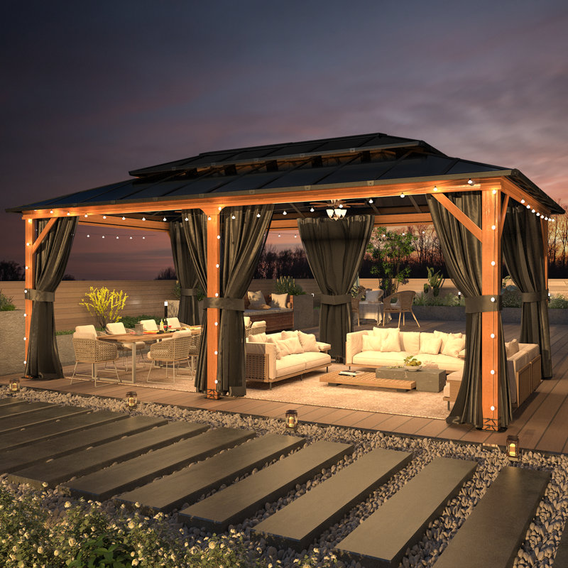 20 Ft. W X 12 Ft. D Aluminum Patio Gazebo