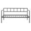 Lit de jour simple Structure de lit de jour simple en métal avec rangement sous le lit, pour salon, chambre d'amis, économie d'espace, support de canapé-lit en métal robuste, assemblage facile, sans couchette, noir