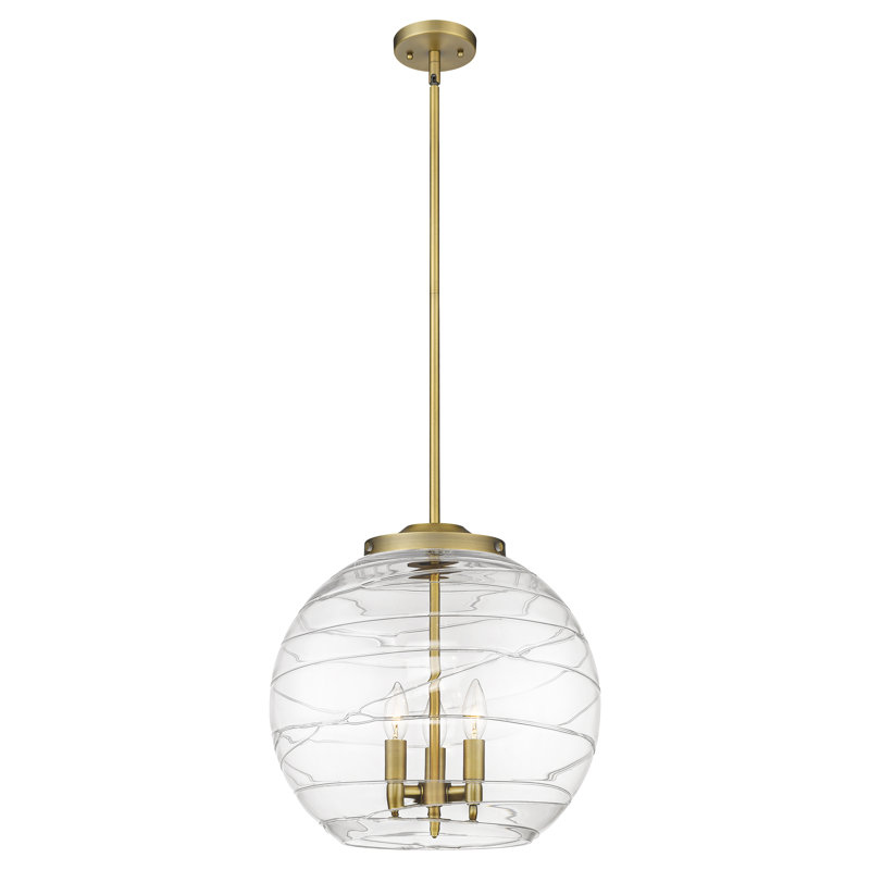 Cindi 1 - Light Single Pendant, 17.13" H x 15.75" W x 15.75" D, Brushed Brass