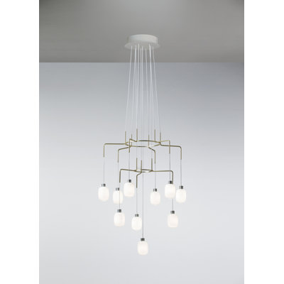Chan 10 - Light Brass Cluster Pendant