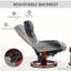 Fauteuil inclinable de massage avec repose-pieds, fauteuil inclinable pivotant et repose-pieds, fauteuil inclinable en similicuir avec télécommande, 10 points de vibration et poche latérale