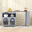Modern Rolling Kitchen Island Cart with Built-in Charging Station, LED Lighting and Ample Storage-1481230231