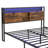 King Size Bed Frame With Metal Platform, Wooden Headboard, Charging, 2 Drawers, Led Lights, No Box Spring, Easy Assembly Feature Platform Frame, Headboard Storage Compartments, Simple Procedure-2087136374