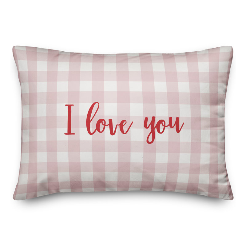 Plaid Throw Pillow, Red/Pink