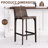 Full Assembled 26"H Counter Stool, Saddle Leather Upholstered Bar Stool With Padded Seat, Counter Height Barstool With Metal Frame Footrest For Kitchen Island Bar Counter, Brown-306793868-307711199