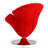 Tulip Modern Velvet Upholstered Metal Swivel Barrel Chair in Red-293186077