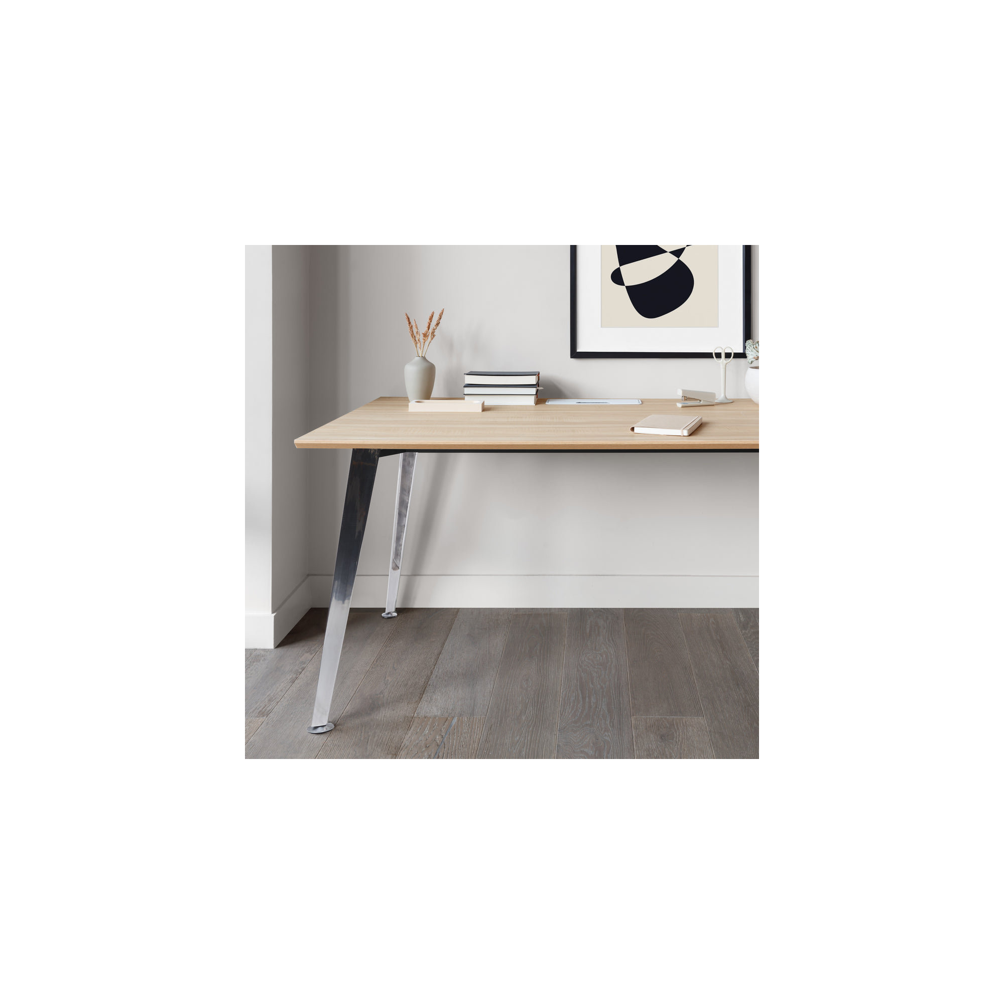 Office Desk, Woodgrain, 30" H x 48" W x 24" D, Mirror
