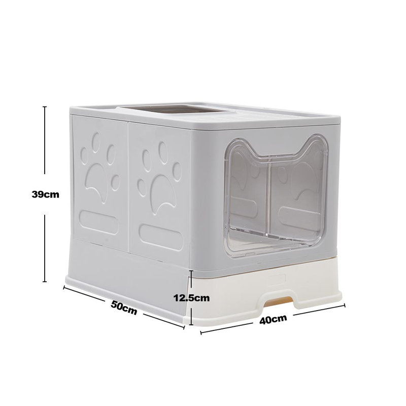 Plastic Litter Box, Grey