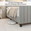 Wingback Upholstered Bed Frame with Channel Tufted Velvet Headboard-1154713339-1154713338
