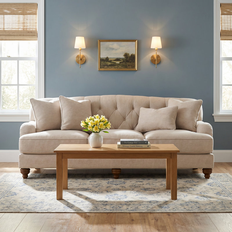 Sullivan 90'' Upholstered Sofa, Anello 26 Burgundy Performance Twill, Manhattan, No