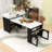 Versatile Extendable Kitchen Island Cart with Built-In Power Outlet, Ample Storage and Lockable Wheels-1996047105