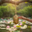Cloche de Bouddha en or bruni
