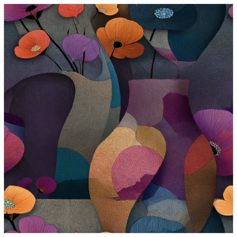 Coussin Floral, 14 X 14 pouces