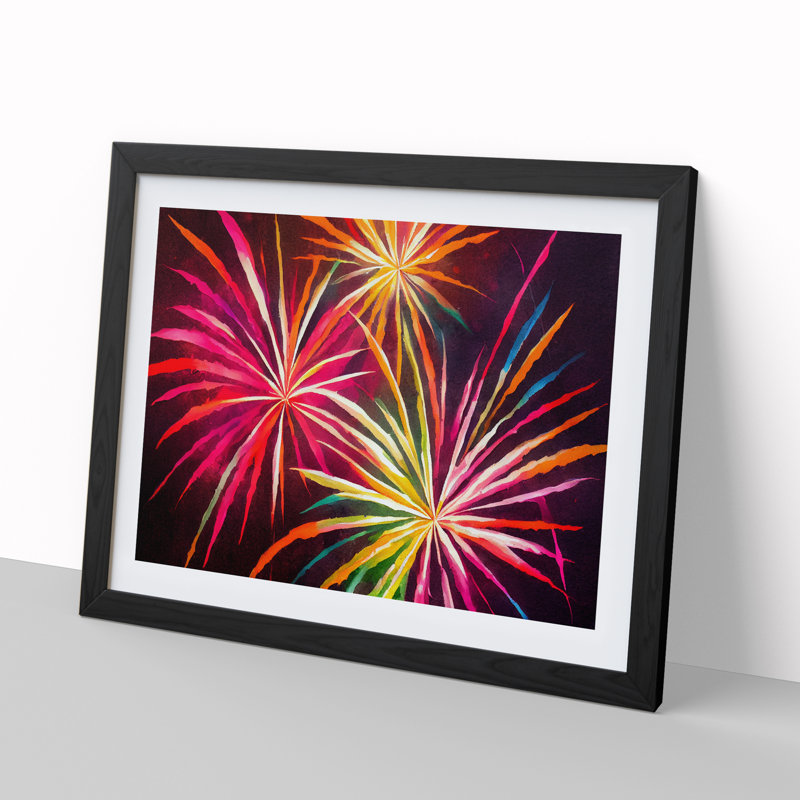 Sensational Fireworks - Framed Print, Black , 34cm H x 46cm W x 2cm D