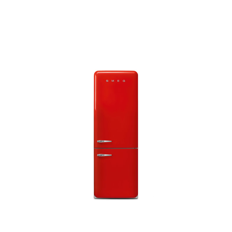 SMEG 27.8" Bottom Freezer 16.26 cu. ft. Energy Star Refrigerator, Left Handed, Red