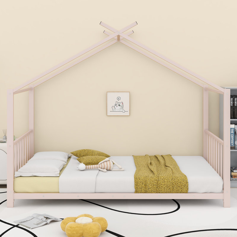 Lit plateforme en métal, Rose