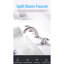 Robinet de lavabo de salle de bain en nickel brossé 8 pouces - cascade 3 trous avec bonde escamotable, tuyau d'alimentation, fabrication en métal