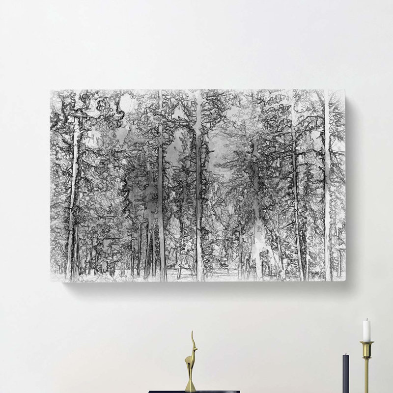 Montana Forest In Abstract - Wrapped Canvas Print, 40cm H x 60cm W x 3cm D