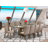 11 Piece Dinette Set Includes a Rectangle Dining Table with Removable Leaf and 10 Dark Khaki Linen Fabric Parson Dining Chairs, Antique Walnut-369002232-369002234-280731807