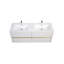 Meuble-lavabo mural 60 po avec lavabo, armoire de rangement flottante avec comptoir en résine de pierre et tiroirs à fermeture en douceur 60 po