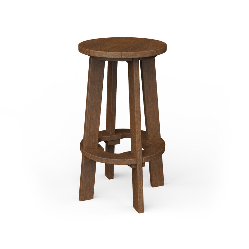 Plastic Outdoor Patio Stool, Mahogany