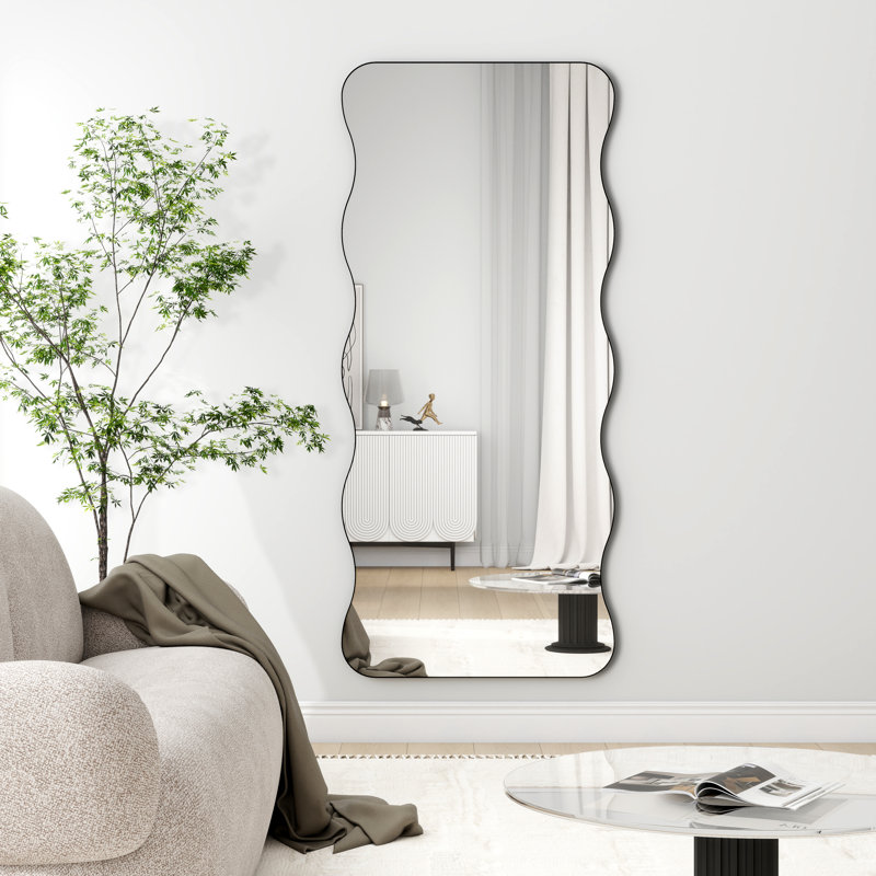 Tierone Wavy Metal Rectangle Full Length Mirror