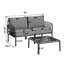 Ensemble de conversation de patio 3 pièces, ensemble de mobilier modulaire d'extérieur avec table basse carrée, siège profond à coussin épais imperméable-234952294