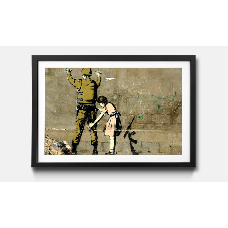 Streetart The Criminal by Banksy - Single Picture Frame Print, 64cm H x 84cm W x 2.2cm D