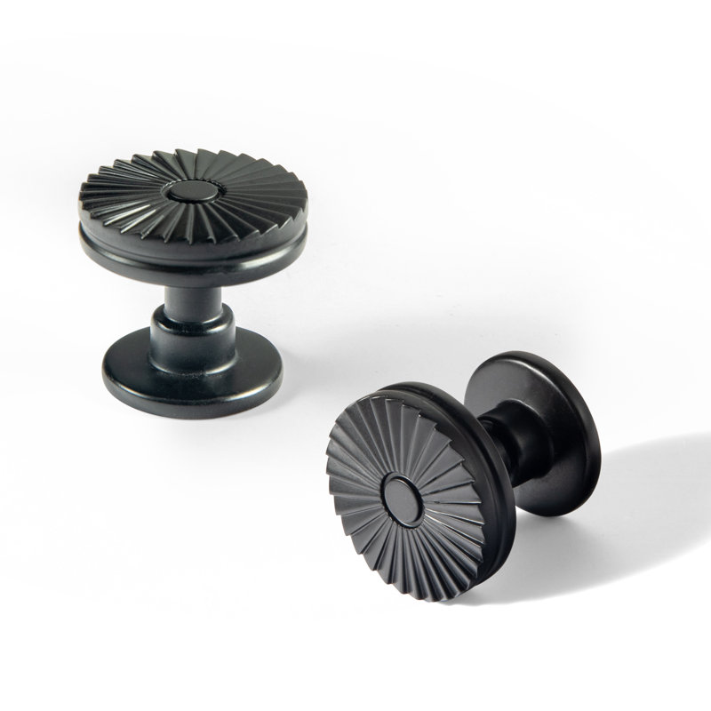 1.2'' Diameter Elegant Circle Knob Multipack, Black