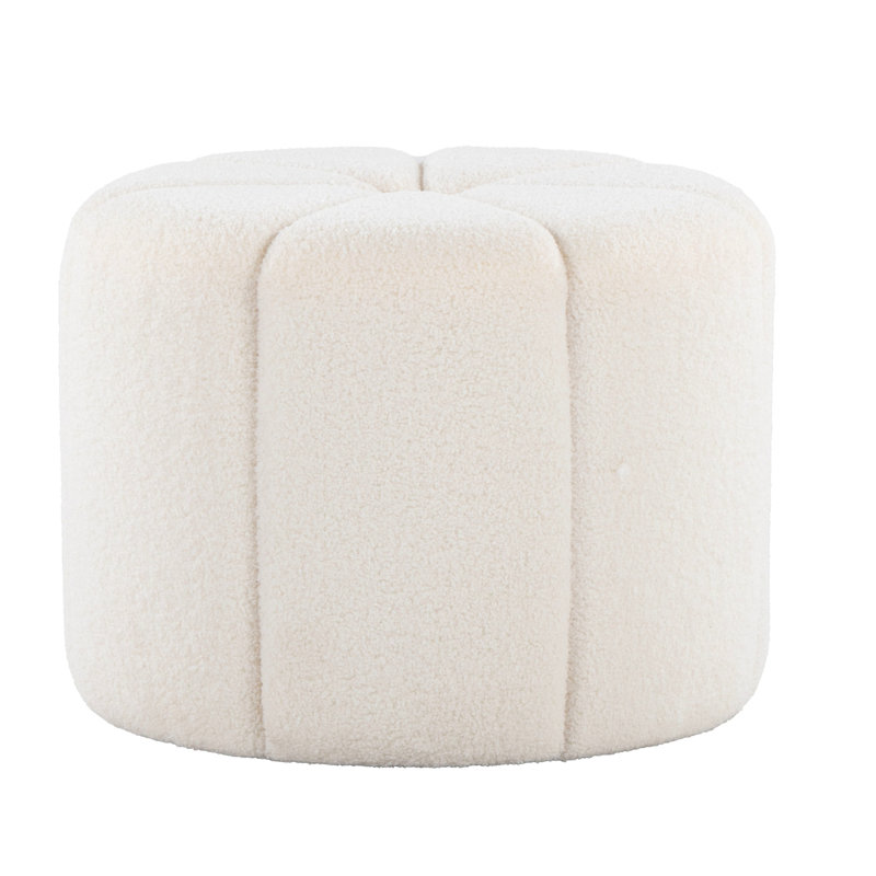 Tissu blanc avec style contemporain, surface texturée élégante, rembourrage en mousse, L 20 po x l 20 po x H 15 po, multiusage, sans assemblage, limite de poids de 250 lb, motif d'intérieur seulement avec motif, assemblage