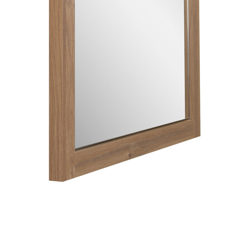 Miroir rectangulaire 36 "avec cadre en chêne brut Henrieta, 28,38 po x 46,5 po