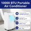 Climatiseur portatif 10 000 BTU, avec télécommande