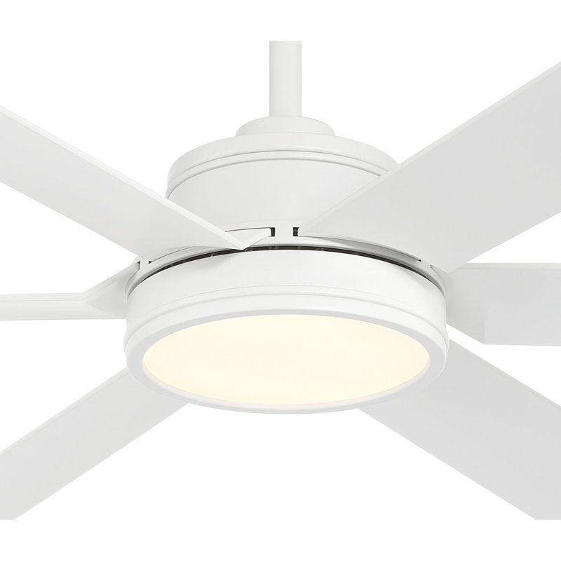 Cairo 65" Led Smart Indoor/outdoor Ceiling Fan, White, White