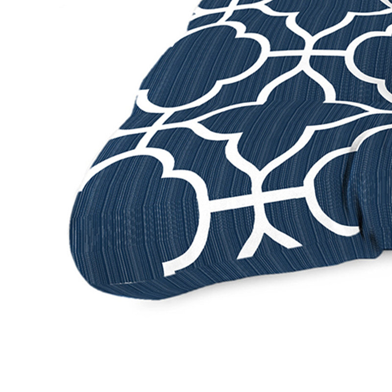 Sunbrella 44" x 18" Contoured Outdoor Wicker Bench Cushion, Blue