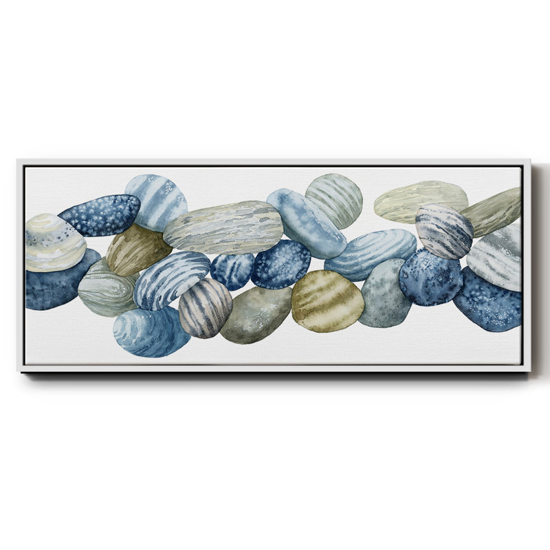 Found Pebbles III- Framed Canvas, 24" H x 60" W