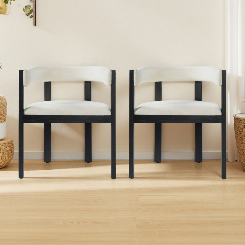 Chaise avec accoudoirs de salle à manger (ensemble de 2), Black