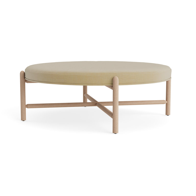 Vane 48" Round Ottoman, Oak, Khaki