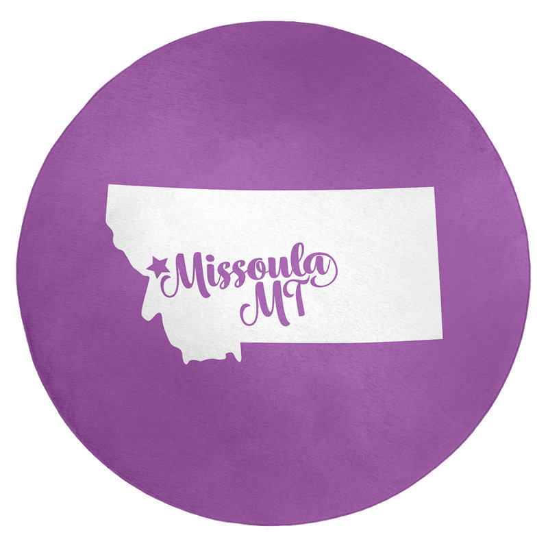 Tapis en poly-chenille missoula montana, Rond 5 pi