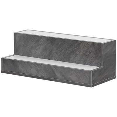 Led Lighted Liquor Bottle Display Shelf, 20" Freestanding 2 Tier Bar Shelf With App And Remote, Grey