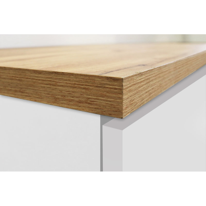 Pameal 164.5cm Kitchen Pantry, Oak Wood/White