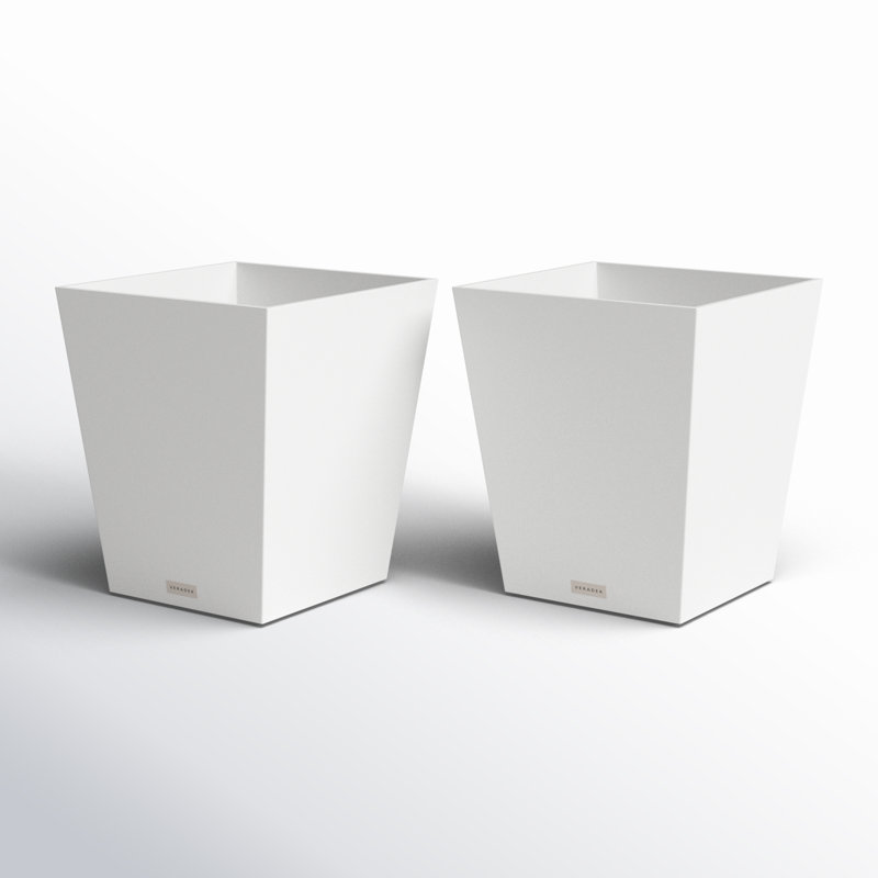 Jardinière Veradek Pure Series Nobleton, H 18 po x l 16 po x P 16 po, Blanc, Ensemble de 2