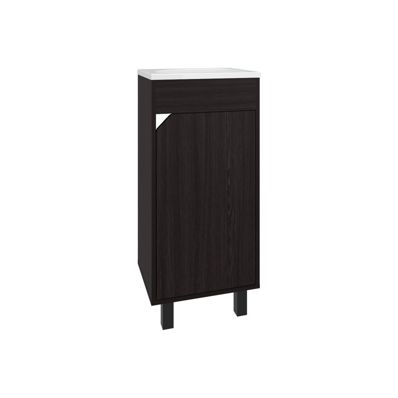 Bathroom Vanity With Sink, 1 Door, 4 Legs, Black