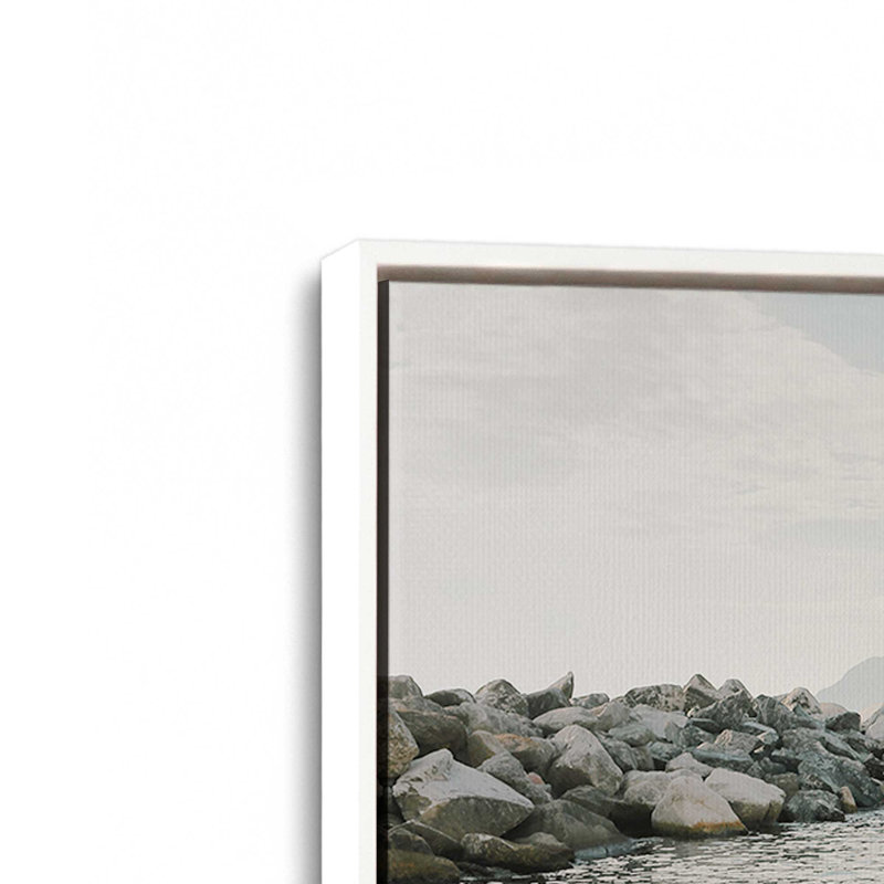 Dockside Dreams Canvas Print, 12.75" H x 18.75" W x 1.75" D, Opaque White Framed