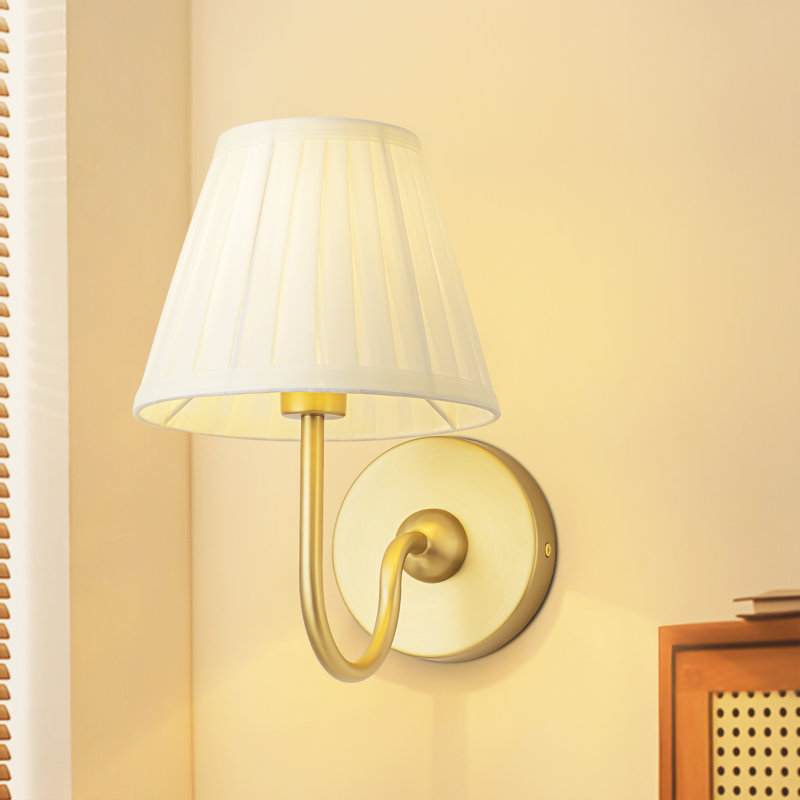 Dimmable 1-Light Armed Wall Sconce for Bedroom Hallway, 40 W, 1