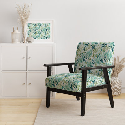 Fauteuil d'appoint rembourré motif océanique à motif botanique V Oceanic Foliage