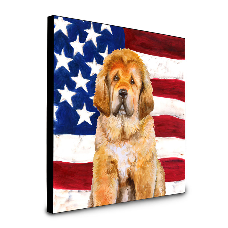 Panneau mural patriotique art Double Down, Mastiff