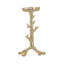 Ensemble de 2 porte-bougie pilier en aluminium doré avec motif de branches de corail, S: 4,7 x 4,7 x 9,8 po L: 4,7 x 4,7 x 11,8 po