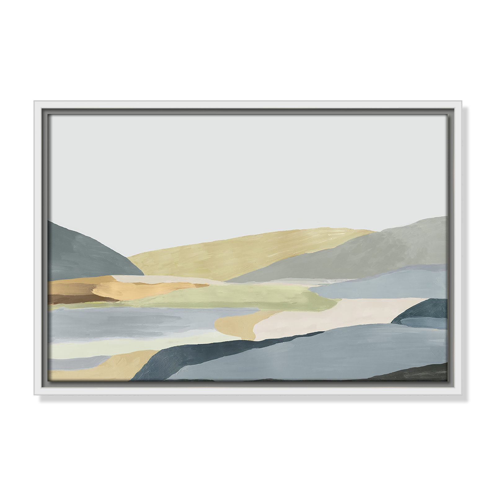 Blair "Warm Hills II" Painting, White Canvas, 13.5" H x 19.5" W x 2" D