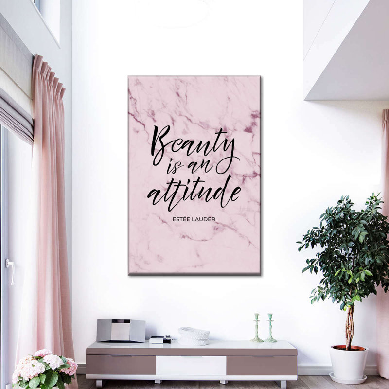 La beauté est une citation d'attitude, H 30 po x l 20 po x P 1,25 po
