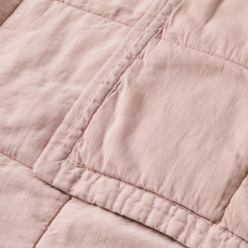 Laundered Cotton Throw Blanket, Pink